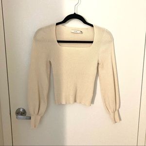 SOLD! Cream balloon sleeve sweater